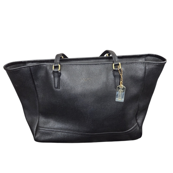 Coach Handbags - Coach Saffiano Leather City Tote Black Leather Tote Bag